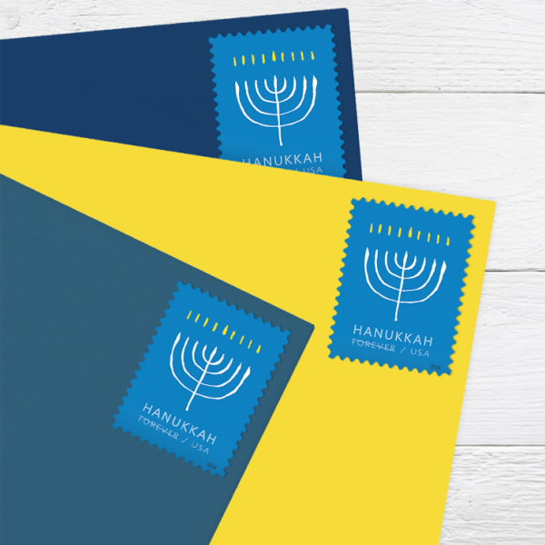 2024 USA New Hanukkah Candelabra Holiday Forever Stamps