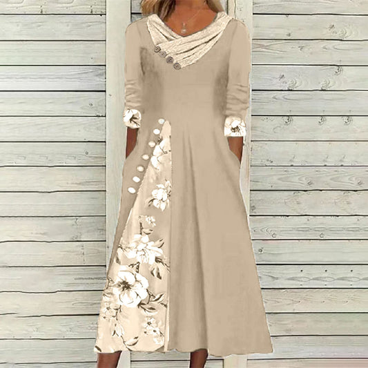 V Neck Midi Dress For Women