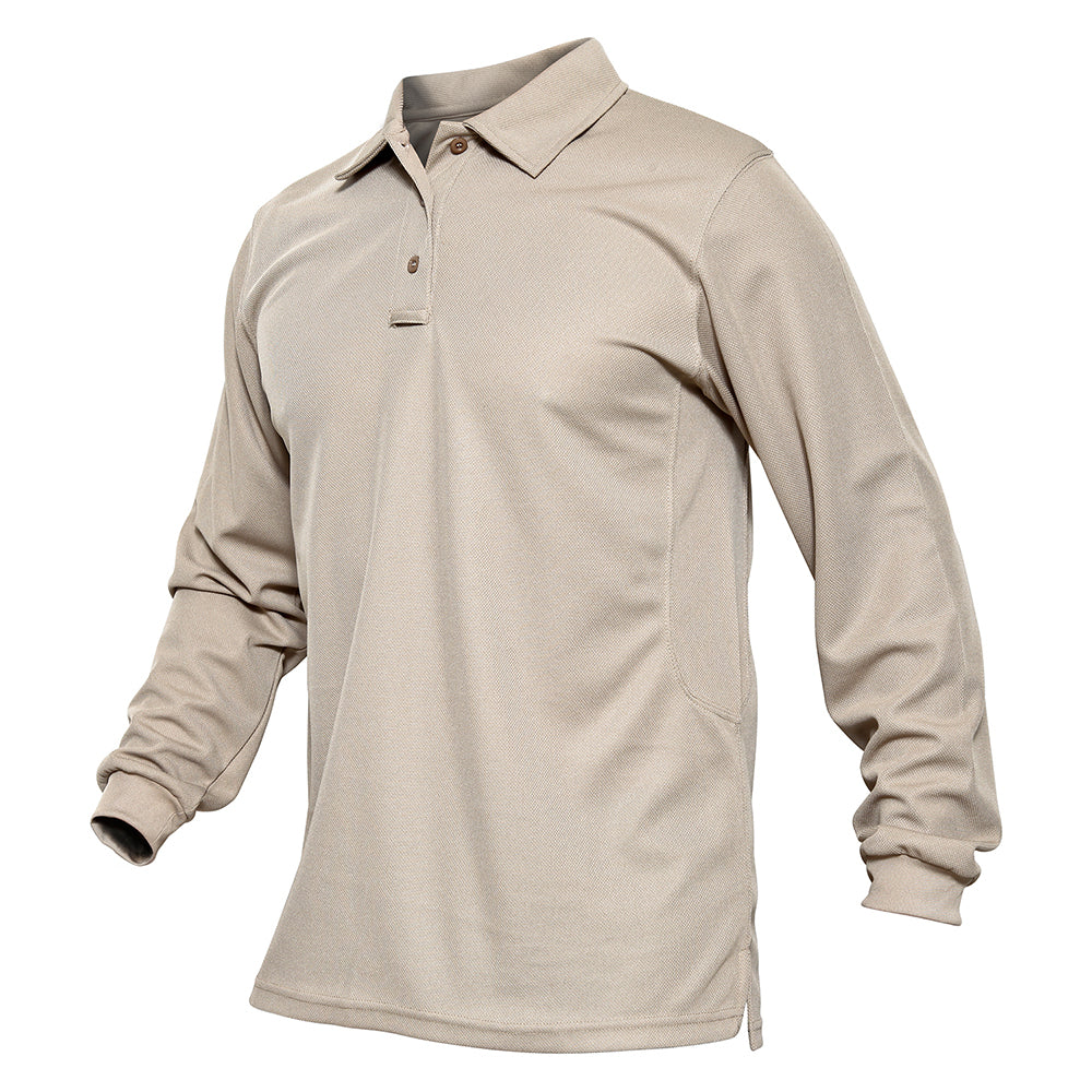 Men's  Long Sleeve Performance Quick Drying Polos T-shirts