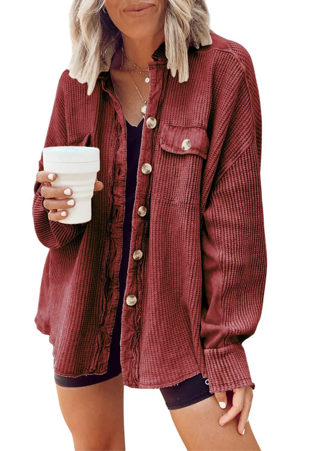 Women's Casual Cardigan Button Shirt