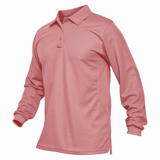 Men's  Long Sleeve Performance Quick Drying Polos T-shirts