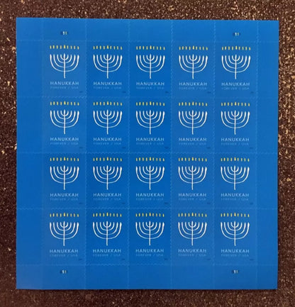 2024 USA New Hanukkah Candelabra Holiday Forever Stamps