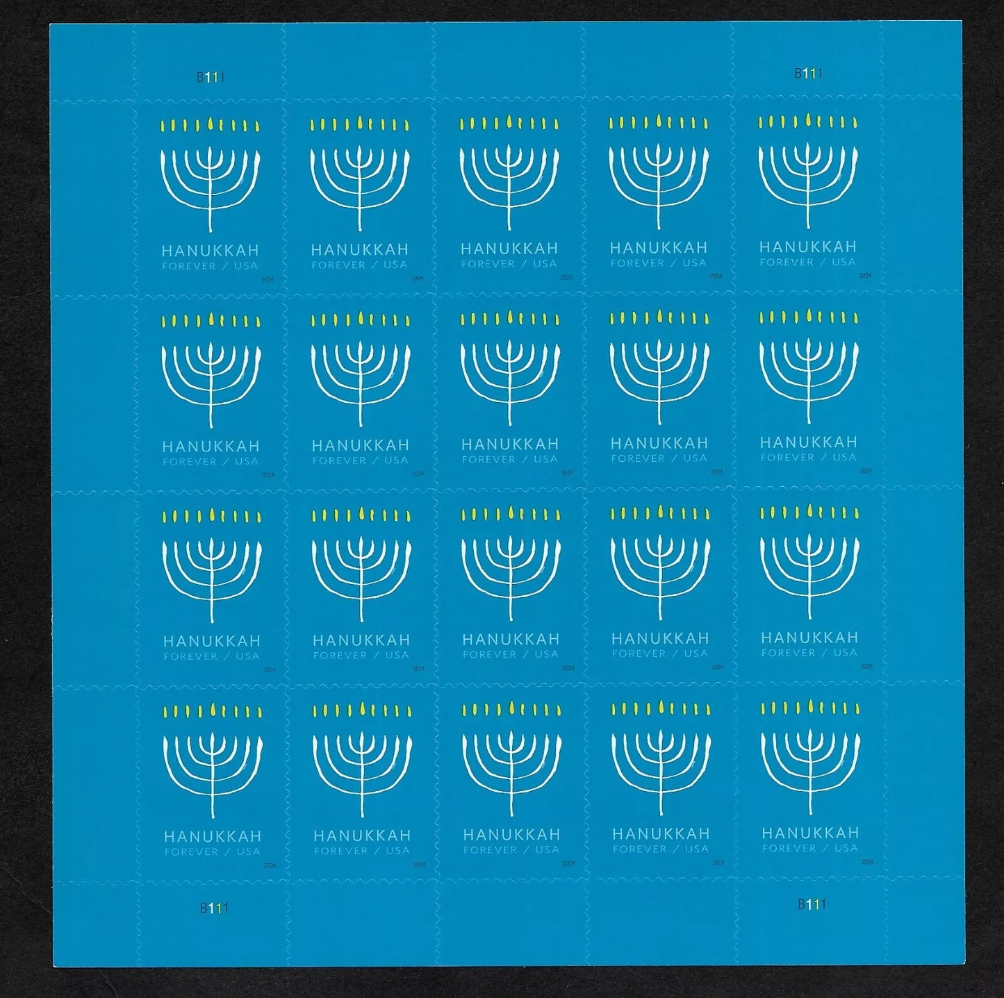 2024 USA New Hanukkah Candelabra Holiday Forever Stamps