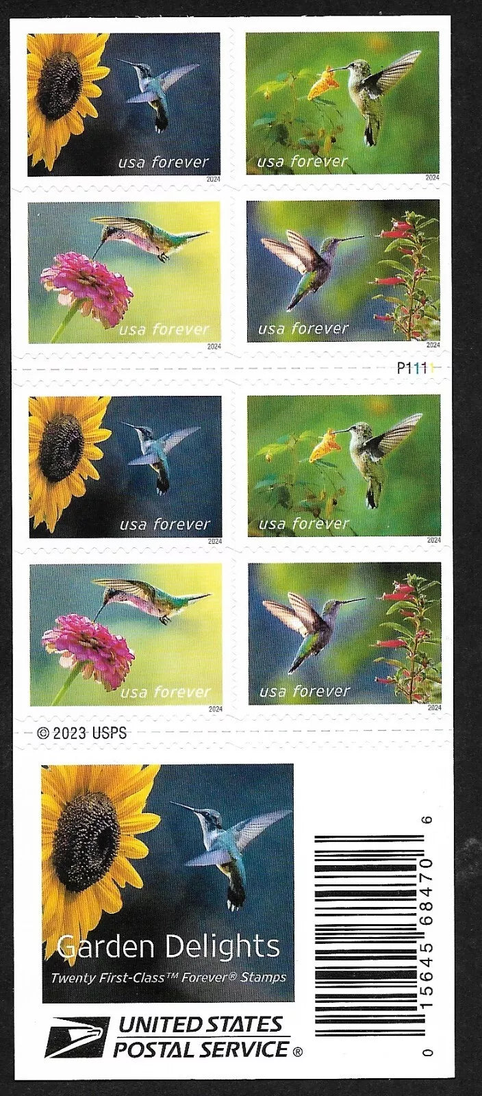 2024 US Garden Delights Postage Stamps Hummingbird Features