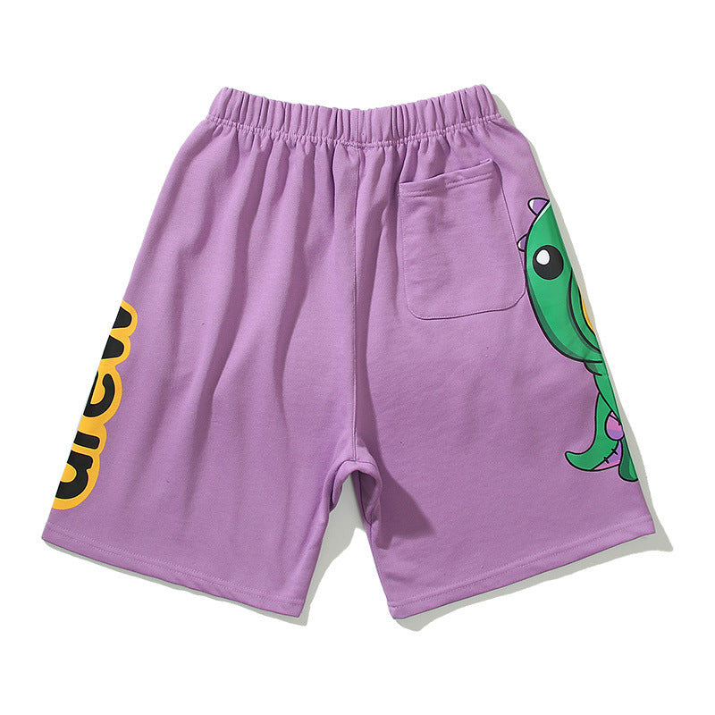 DREW Unisex Dinosaur Print Shorts Sweatpants