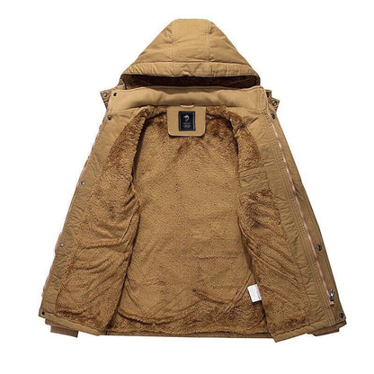 Plush Men's Jacket With Detachable Hood