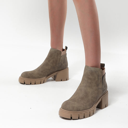 Women's Platform Chunky Heel Boots