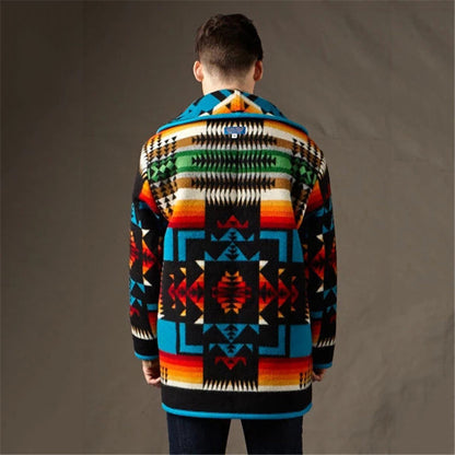 Men's Printed Fashion Short Coat Woolen Coat