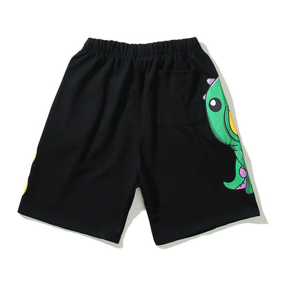 DREW Unisex Dinosaur Print Shorts Sweatpants