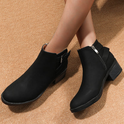 Women's Casual Round Toe Flat Boots