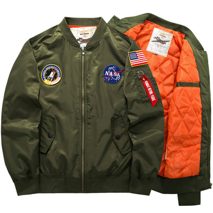 Men Flight Jacket With USA Patches