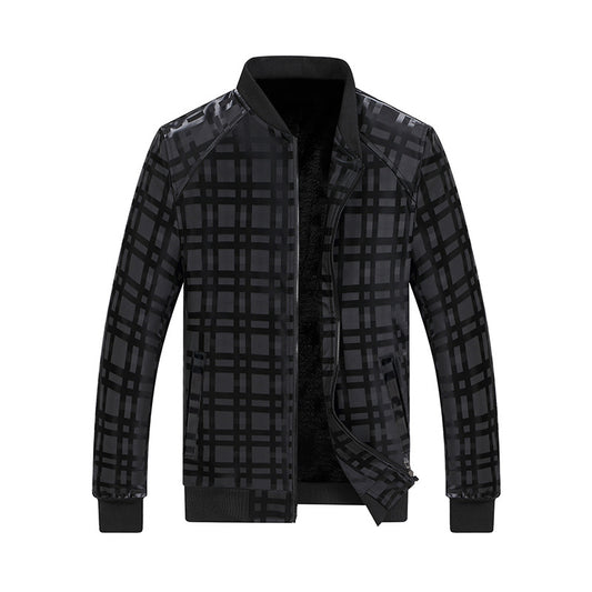 Men's Thick Plush Winter Plaid Jacket