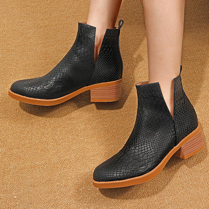 Women's Solid Leather Boots