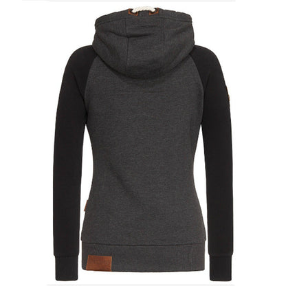 Women's Casual Color Matching Hooded Sweater