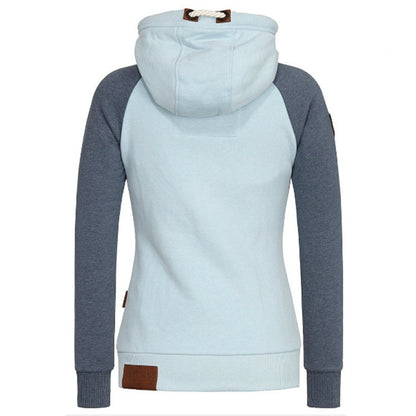 Women's Casual Color Matching Hooded Sweater