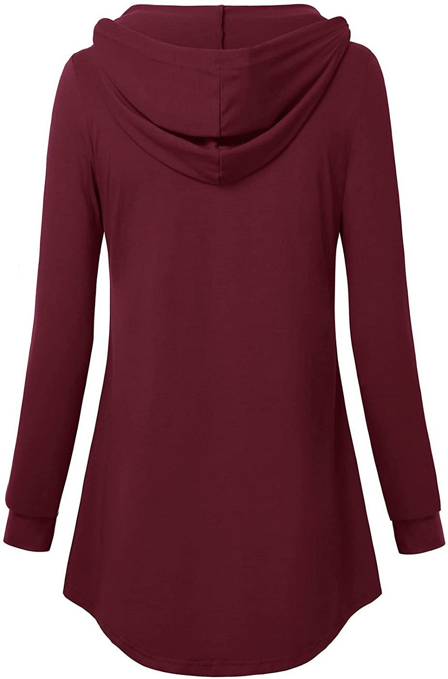 Women's V-Neck Button-Up Hoodie T-Shirt