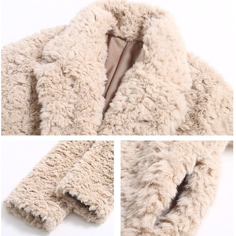 Women's Winter Long Plush Cardigan Coat