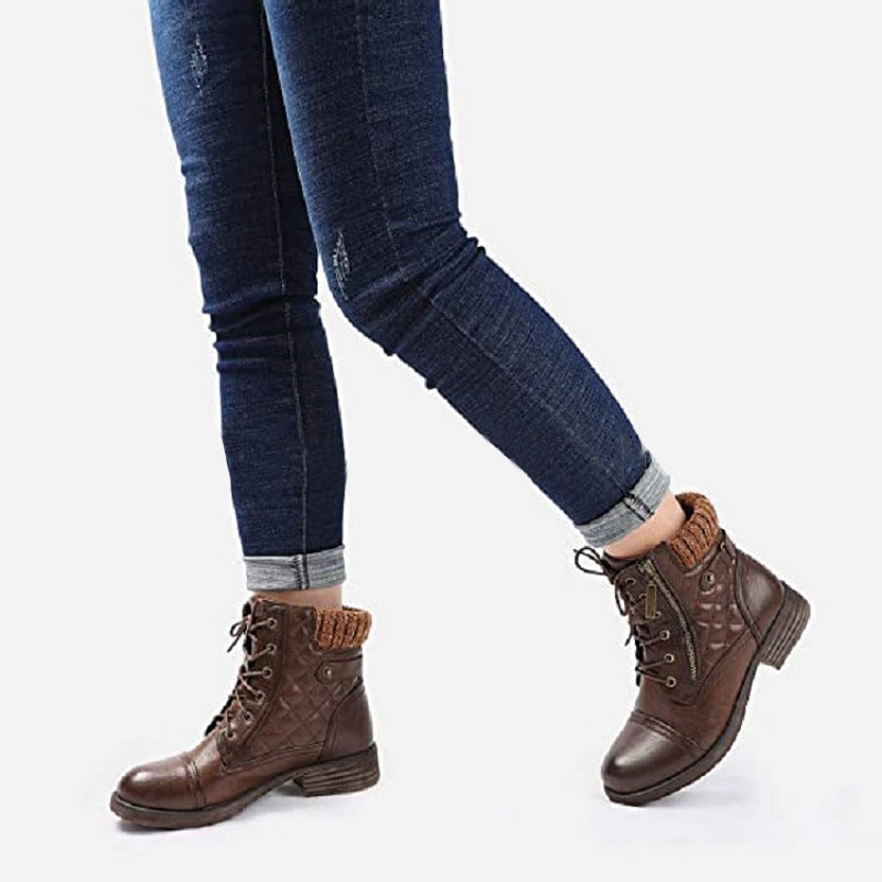 Casual Lace-Up Mid Boots For Women