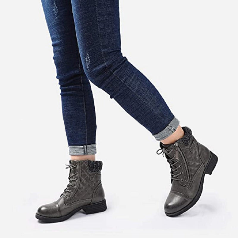 Casual Lace-Up Mid Boots For Women