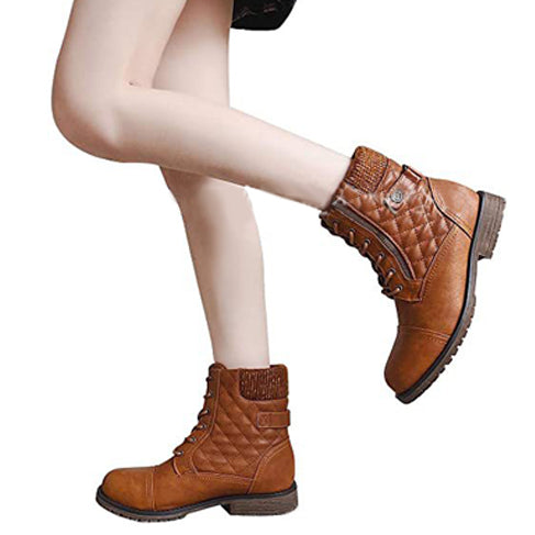 Casual Lace-Up Mid Boots For Women