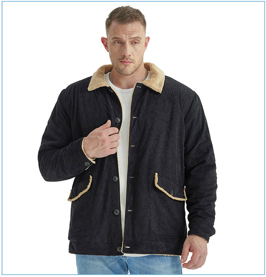 Men's Sherpa Button Lapel Jacket