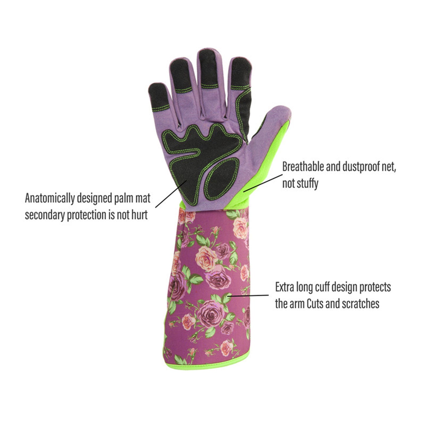 Printed Long-sleeved Gloves Garden Flower Pruning Protective Gloves