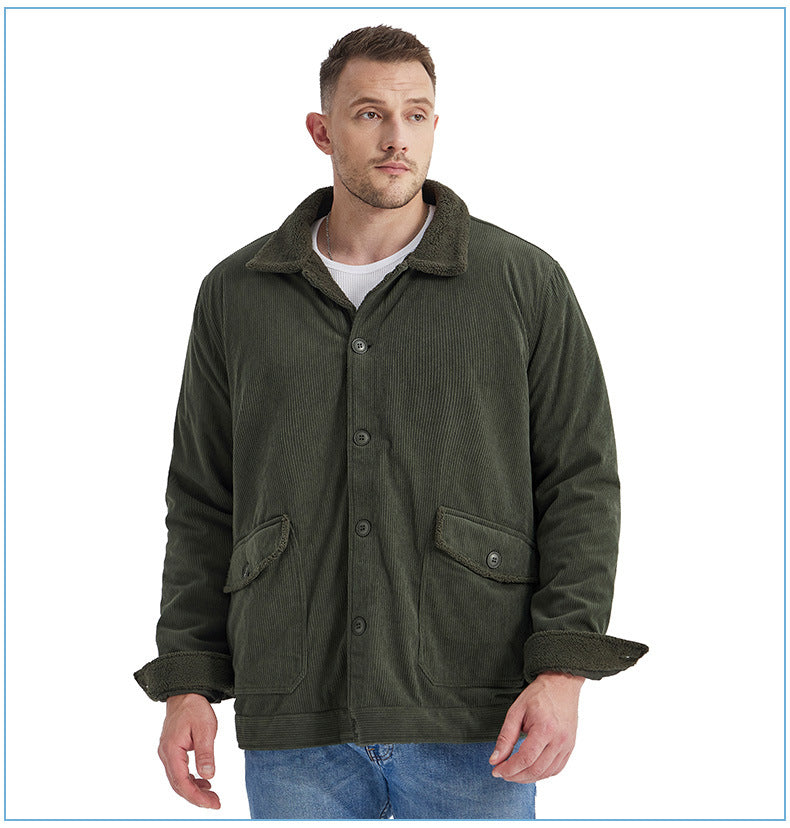 Men's Sherpa Button Lapel Jacket