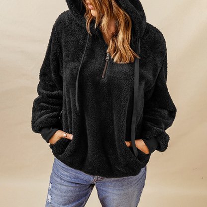 Women's Winter Plush Hooded Sweatshirt