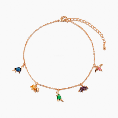 18k Gold Plated Anklet Dino Rawr Anklet