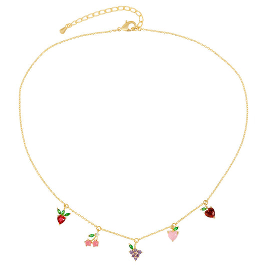 18k Gold Plated Necklace Fruit Basket Exquisite Choker