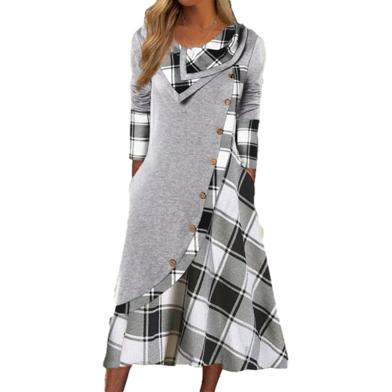 Women Plaid Patch Pocket Long Sleeves