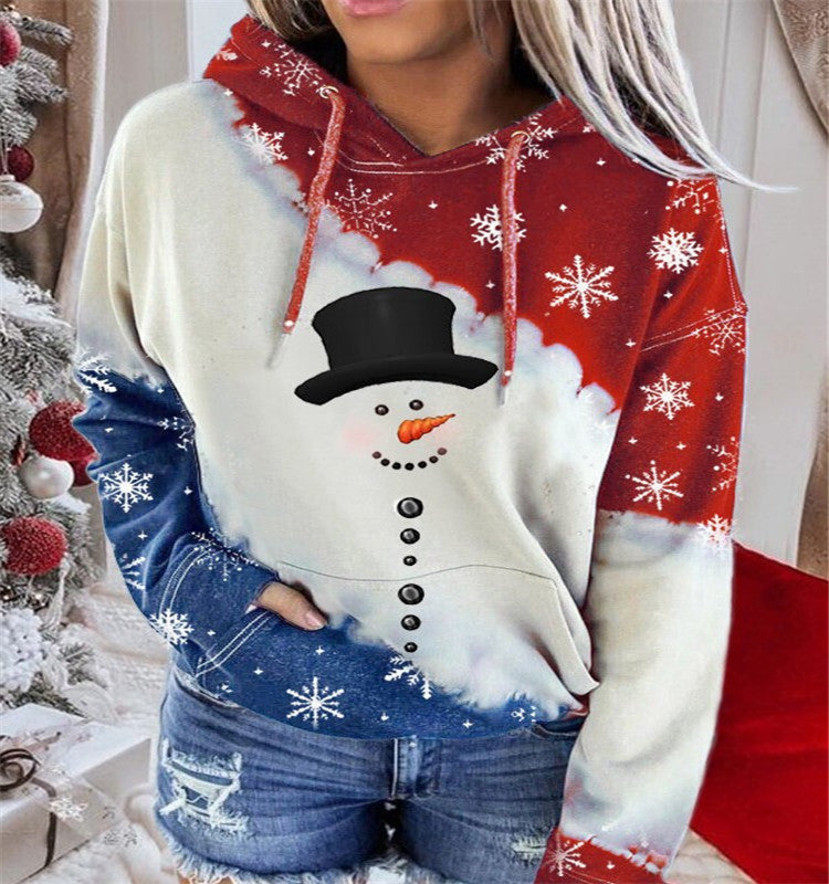 Women's Christmas Casual Print Hoodie