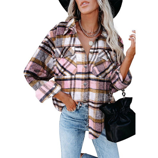 Plaid Shirt Jacket For Women