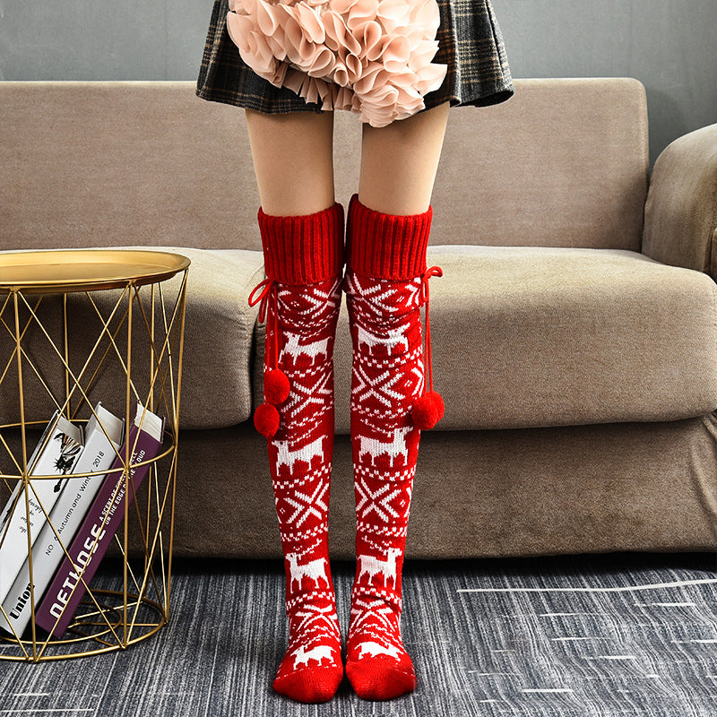 Woman Christmas Snowflake Elk Stockings