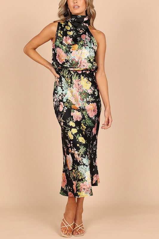 Sleeveless Floral Maxi Dress For Women