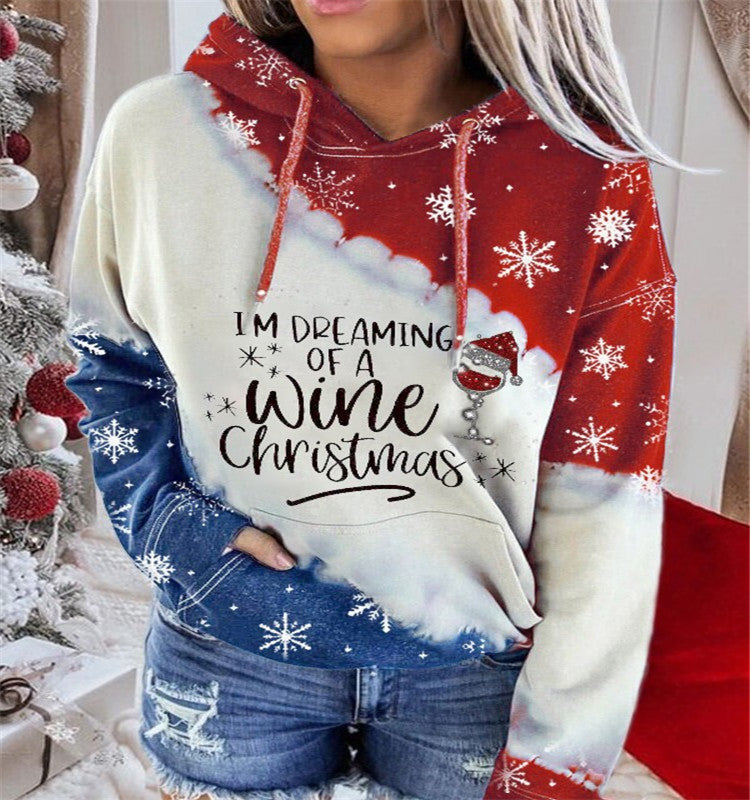 Women's Christmas Casual Print Hoodie