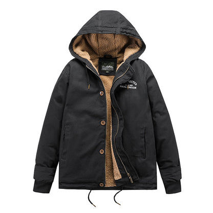 Men's Hooded Fleece Casual Winter Jacket