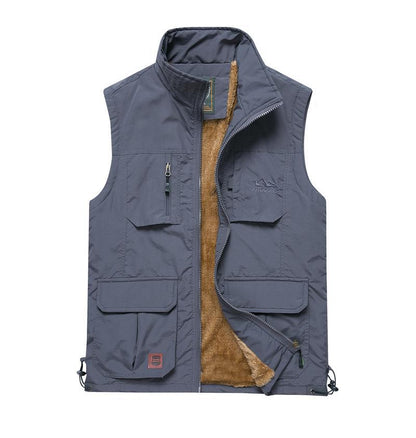 Men's Fleece Thickened Outdoor Vest Jacket