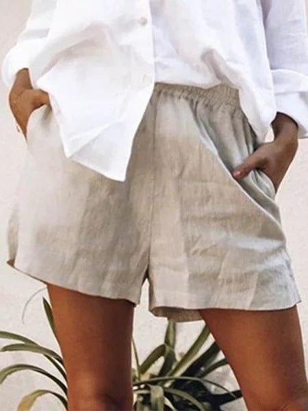 Women's Casual Loose Cotton And Linen Shorts