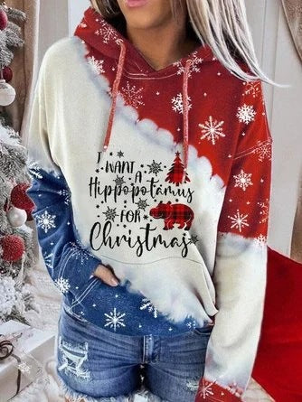 Women's Christmas Casual Print Hoodie