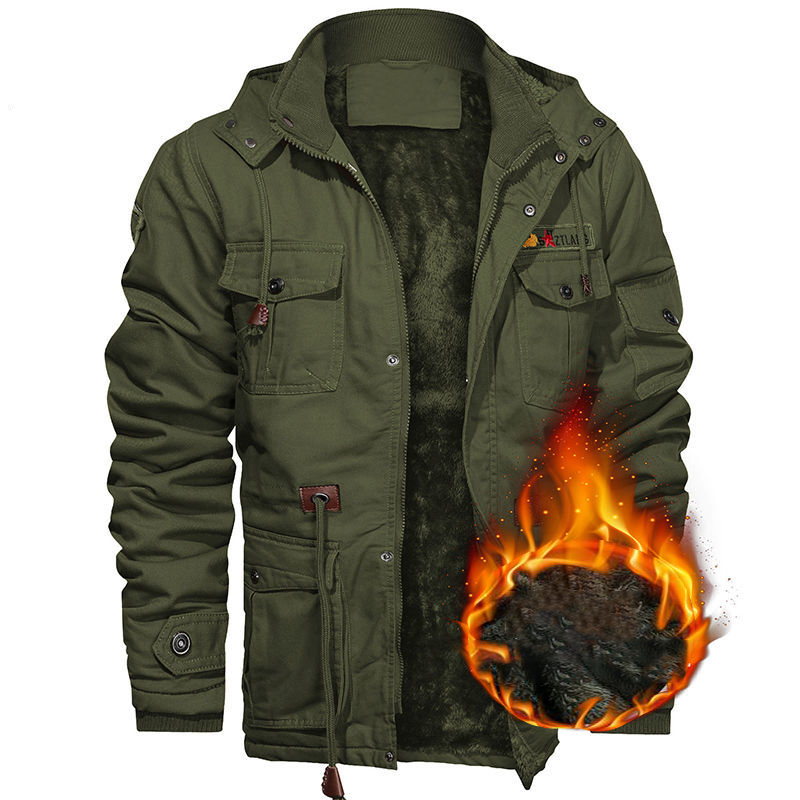 Plush Men's Jacket With Detachable Hood