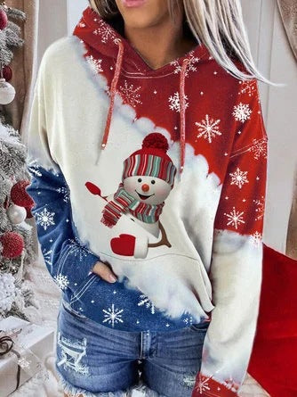 Women's Christmas Casual Print Hoodie