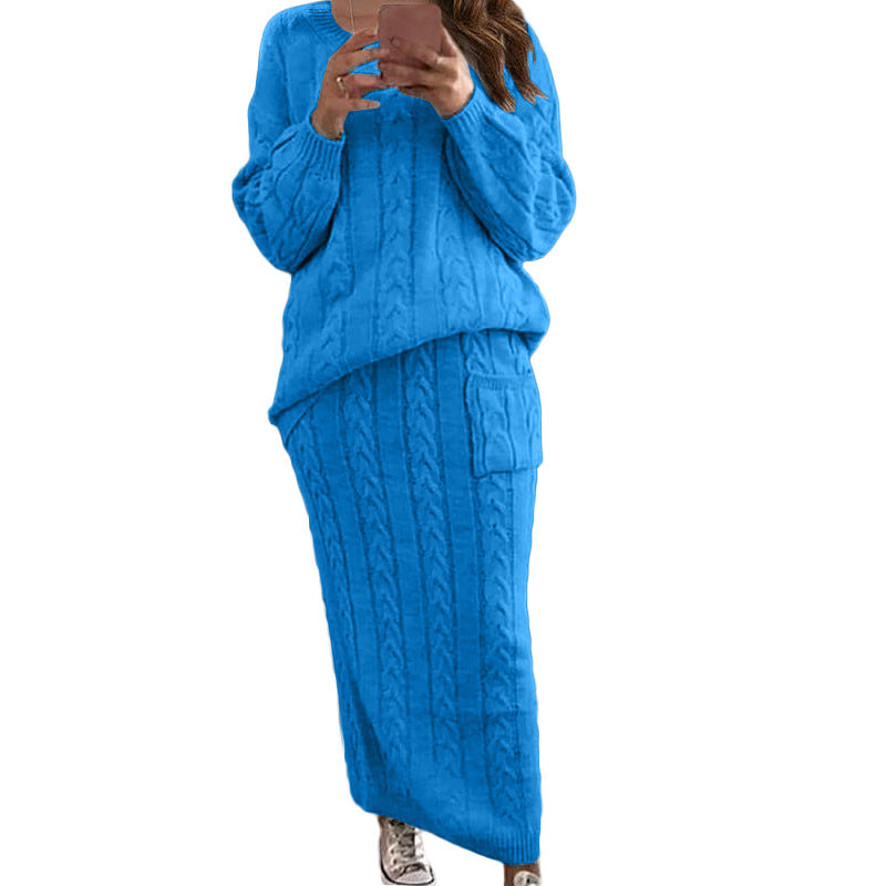 Women's Autumn Knitted Dress Suit