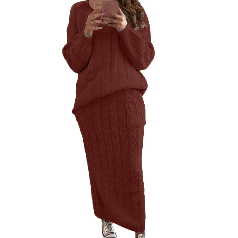 Women's Autumn Knitted Dress Suit