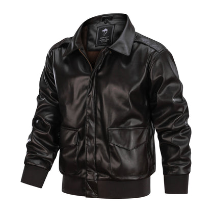 Men's PU Stand Collar Winter Jacket