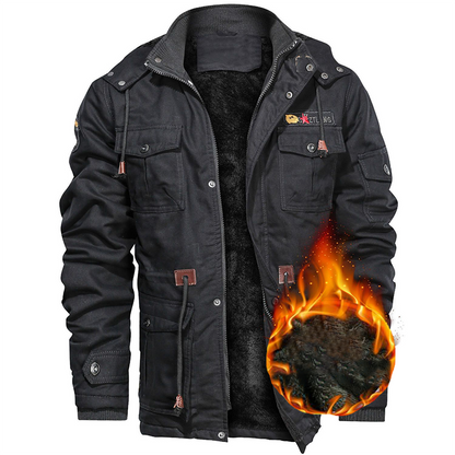 Plush Men's Jacket With Detachable Hood