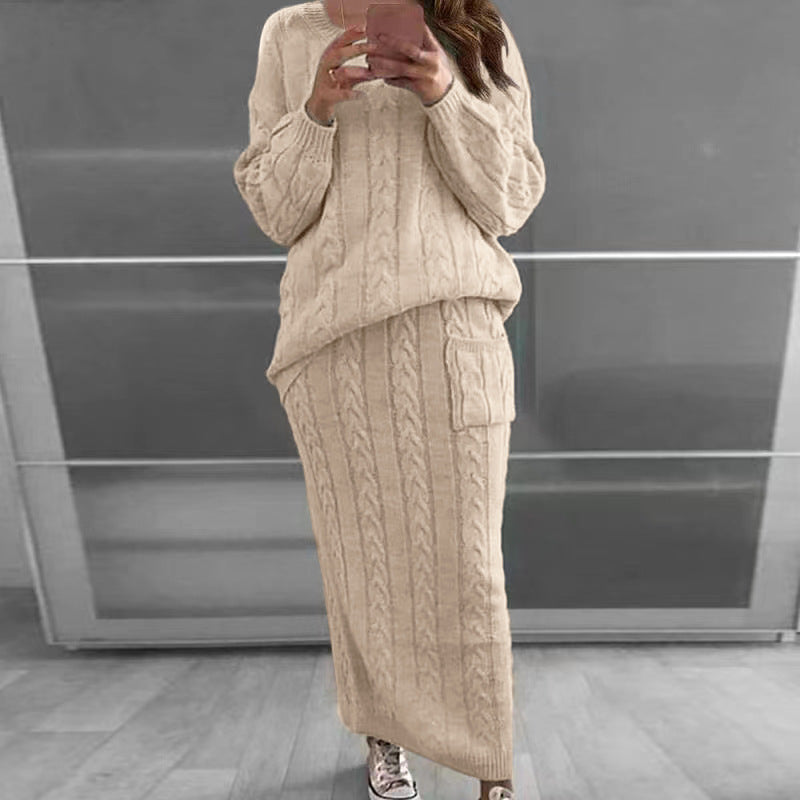 Women's Autumn Knitted Dress Suit