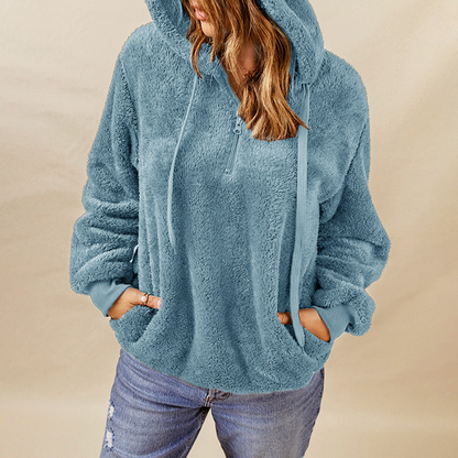 Women's Winter Plush Hooded Sweatshirt