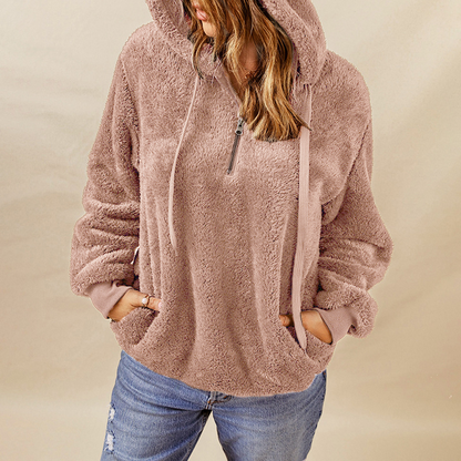 Women's Winter Plush Hooded Sweatshirt