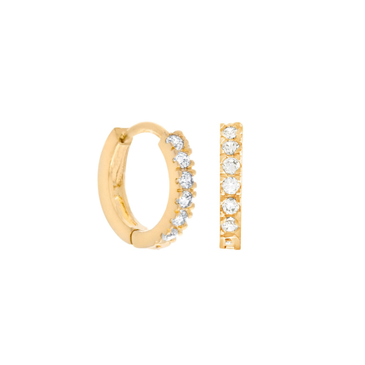 18k Gold Plated Earring Cubic Mini Hoops